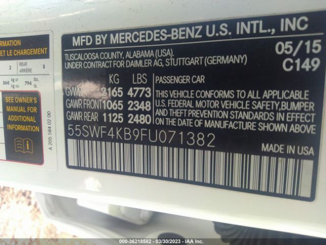 55SWF4KB9FU071382 Mercedes-Benz C-class C 300