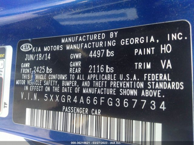 5XXGR4A66FG367734 KIA Optima Sx Turbo