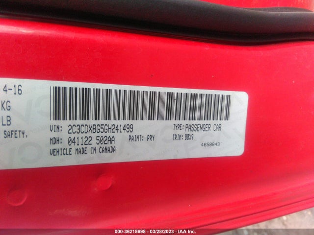 Dodge Charger Se 2016 2C3CDXBG5GH241499 Image 9