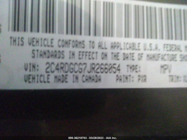2C4RDGCG7JR266054 Dodge Grand Caravan Sxt