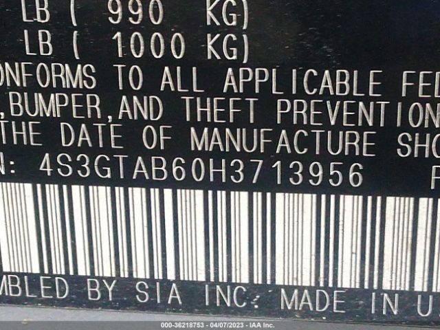 4S3GTAB60H3713956 Subaru Impreza Premium