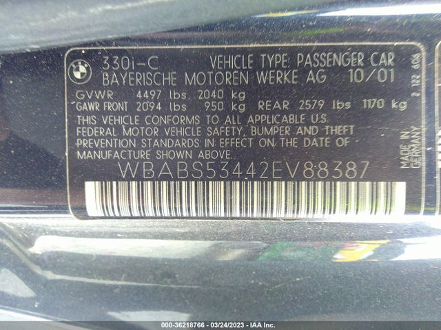 WBABS53442EV88387 BMW 3 Series 330ci