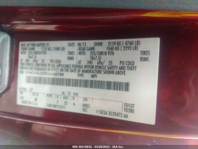 1FMCU9JX5EUA56786 Ford Escape Titanium