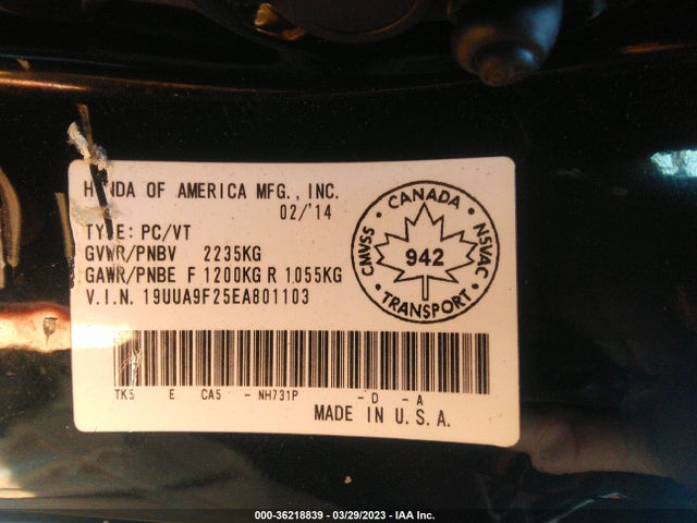 2014 Acura TL, VIN: 19UUA9F25EA801103