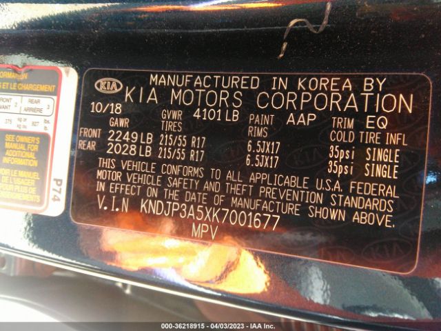 KNDJP3A5XK7001677 KIA SOUL +