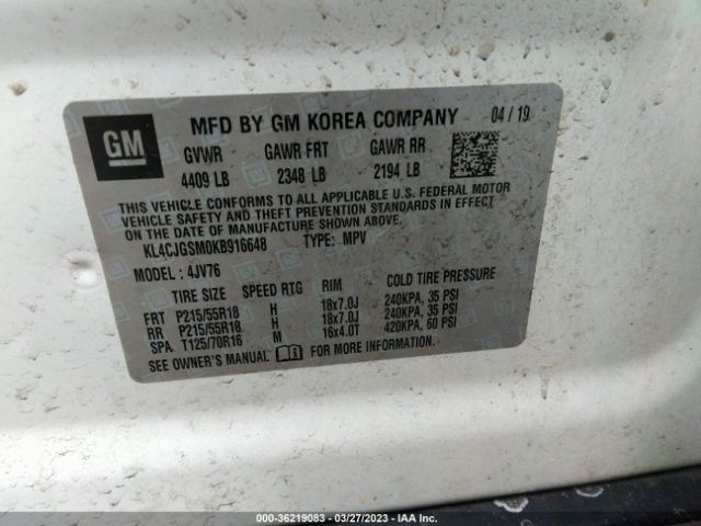 KL4CJGSM0KB916648 Buick Encore Essence