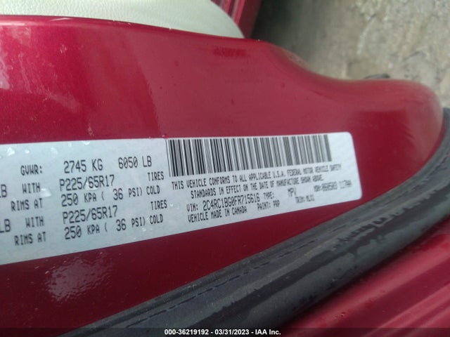 2C4RC1BG0FR715616 Chrysler Town & Country Touring
