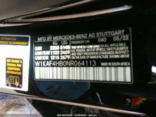 W1KAF4HB0NR064113 Mercedes-Benz C-class C 300
