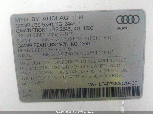 WA1LFAFP3FA070420 Audi Q5 Premium Plus