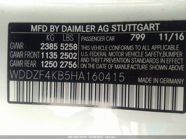 WDDZF4KB5HA160415 Mercedes-Benz E-class E 300