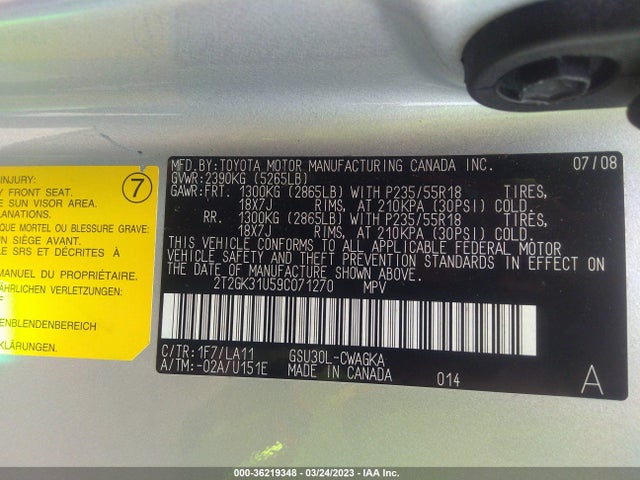 Lexus RX 350 2009 2T2GK31U59C071270 Image 11