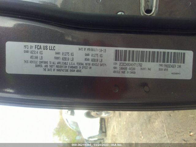2C3CDXBGXKH711762 Dodge Charger Sxt
