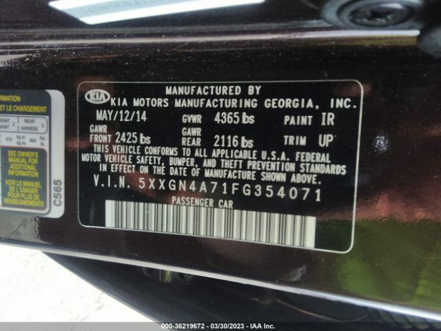 5XXGN4A71FG354071 KIA OPTIMA EX