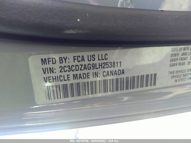 Dodge Challenger Sxt 2020 2C3CDZAG9LH253811 Image 9