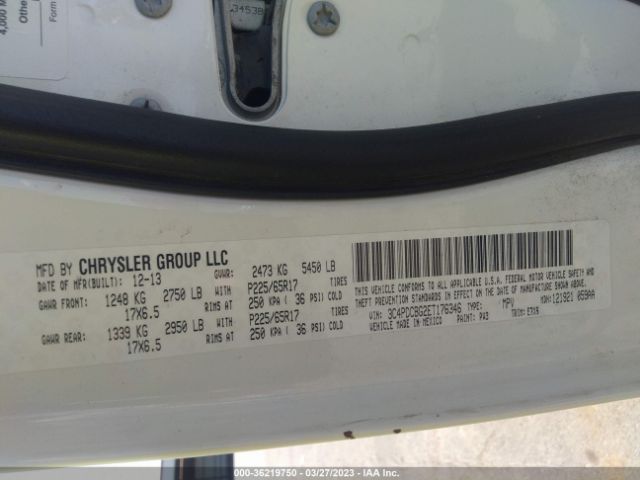 3C4PDCBG2ET176346 Dodge Journey Sxt
