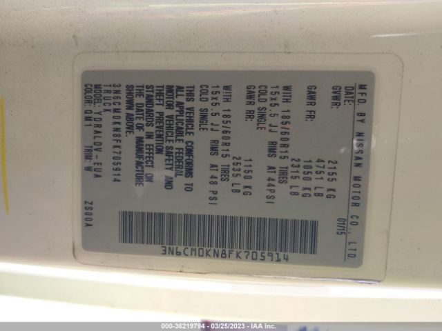 3N6CM0KN8FK705914 Nissan Nv200 S/sv