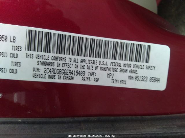 2C4RDGBG6ER419403 Dodge Grand Caravan American Value Pkg
