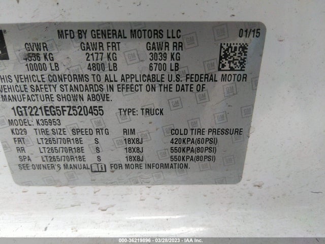 2015 GMC Sierra 3500HD, VIN: 1GT221EG5FZ520455
