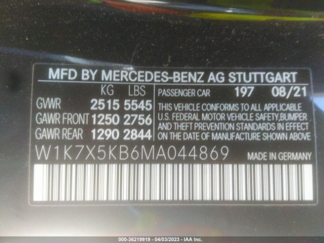 W1K7X5KB6MA044869 Mercedes-Benz Amg Gt Amg Gt 43
