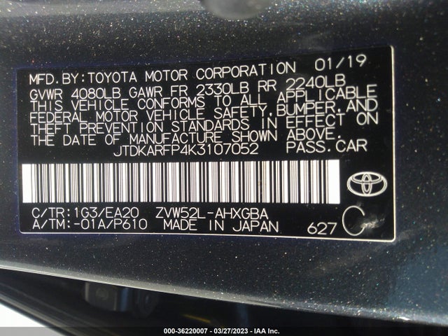 Toyota Prius Prime Plus/premium/advanced 2019 JTDKARFP4K3107052 Image 11