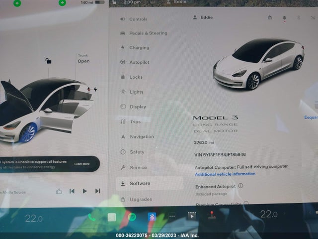 Tesla Model 3 Long Range 2018 5YJ3E1EB4JF185946 Image 9