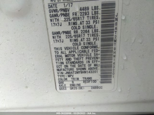 JN8AT2MT9HW143201 Nissan ROGUE SV