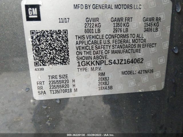 1GKKNPLS4JZ164062 GMC Acadia Denali