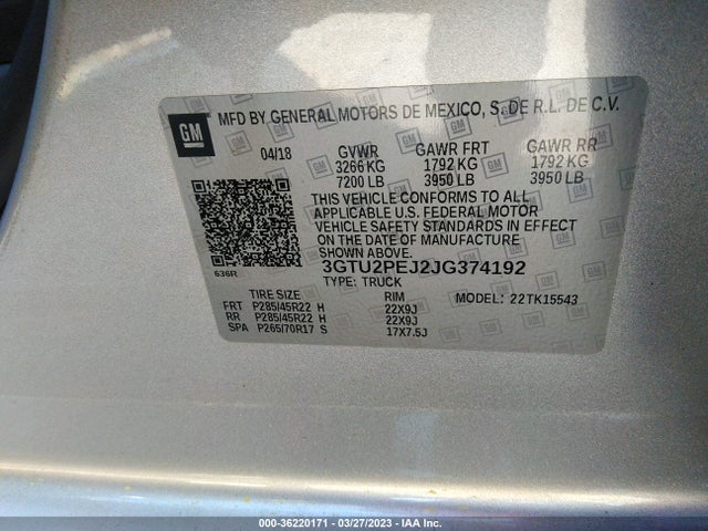 GMC Sierra 1500 Denali 2018 3GTU2PEJ2JG374192 Image 9