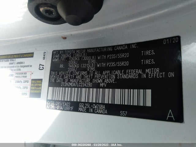 2020 Lexus RX, VIN: 2T2HZMDA7LC234290