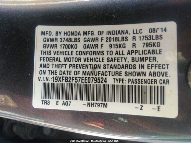 Honda Civic Sedan Lx 2014 19XFB2F57EE079524 Image 11