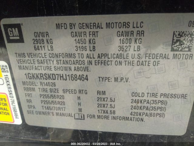 1GKKRSKD7HJ168464 GMC Acadia Limited Limited