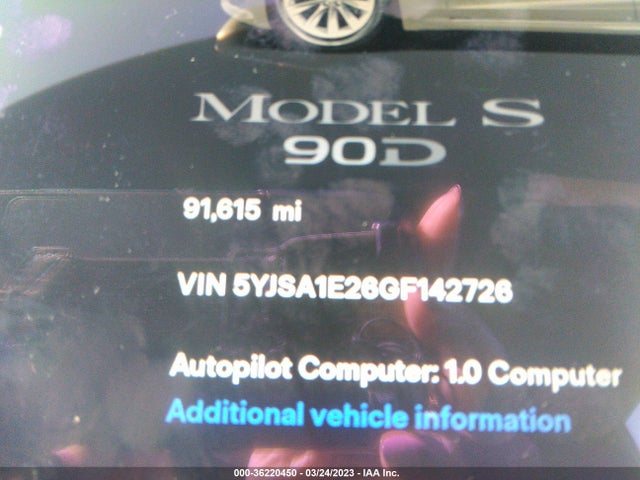 Tesla Model S 90d/70d/75d/60d/85d 2016 5YJSA1E26GF142726 Image 7