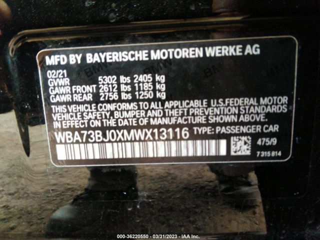 WBA73BJ0XMWX13116 BMW 5 Series 540i Xdrive