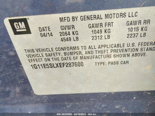 Chevrolet MALIBU LT 2014 1G11E5SLXEF287600 Image 11