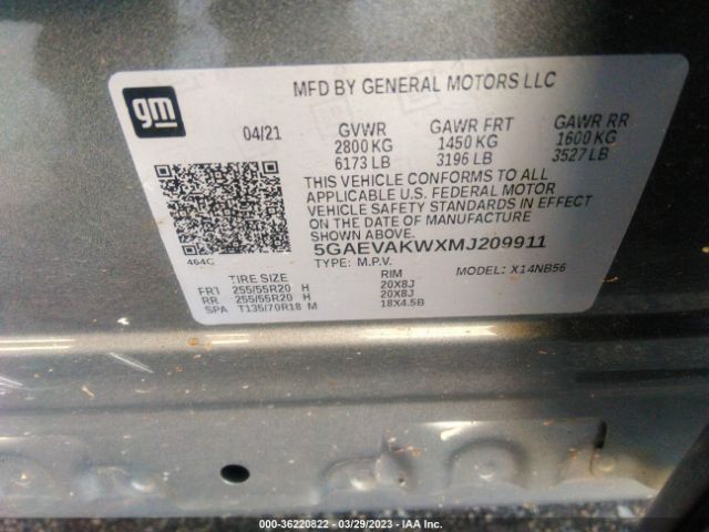 5GAEVAKWXMJ209911 Buick Enclave Essence