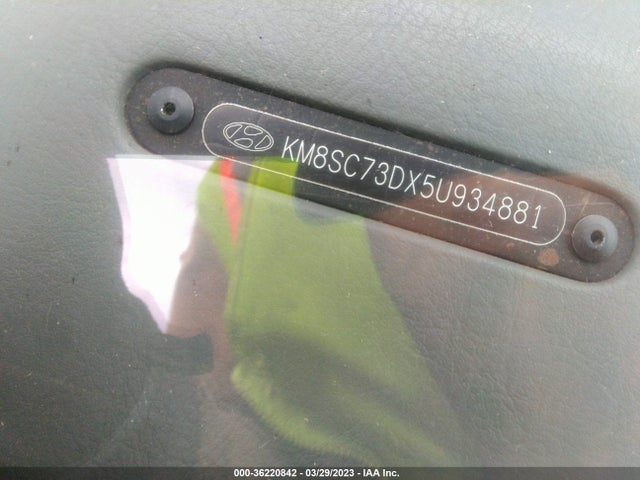 2005 HYUNDAI SANTA FE GLS VIN: KM8SC73DX5U934881
