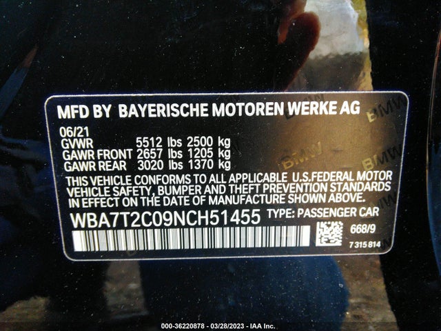 BMW 7 Series 740i 2022 WBA7T2C09NCH51455 Image 9