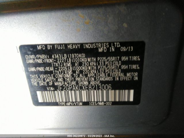 JF2GPAKCXE8213006 Subaru Xv Crosstrek Limited