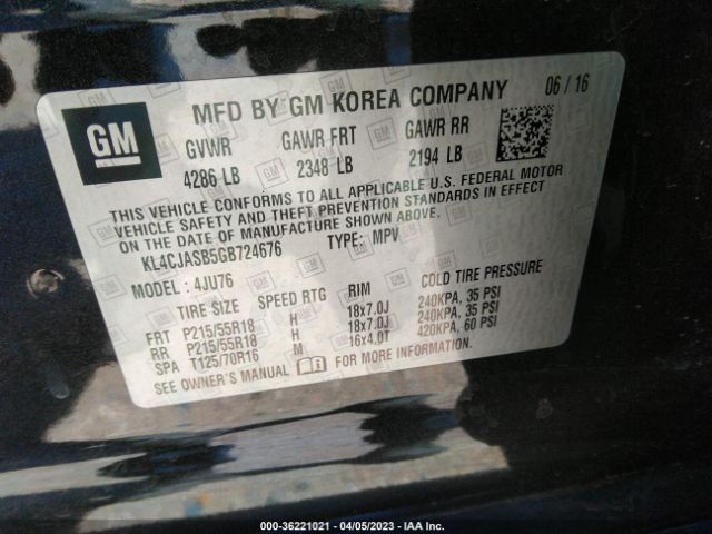 KL4CJASB5GB724676 Buick Encore