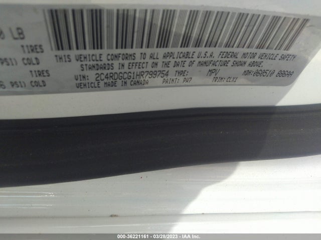 Dodge Grand Caravan Sxt 2017 2C4RDGCG1HR799754 Image 9