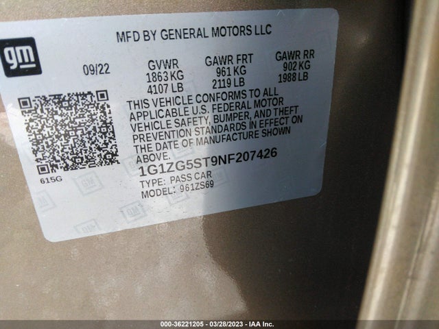 Chevrolet MALIBU RS 2022 1G1ZG5ST9NF207426 Image 10