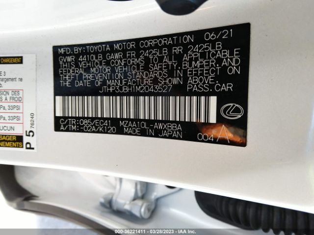 2021 LEXUS UX JTHP3JBH1M2043527 Photo 8