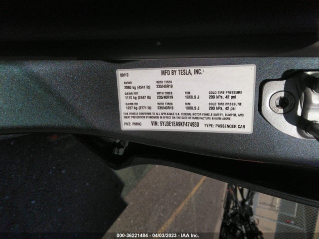 Tesla Model 3 Range 2019 5YJ3E1EA9KF474930 Image 9