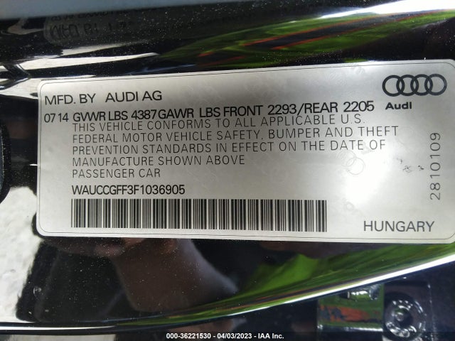 WAUCCGFF3F1036905 Audi A3 1.8t Premium Plus