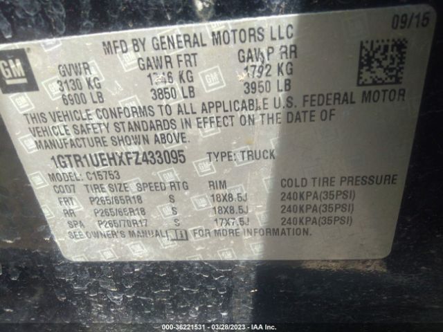 1GTR1UEHXFZ433095 GMC Sierra 1500 Sle