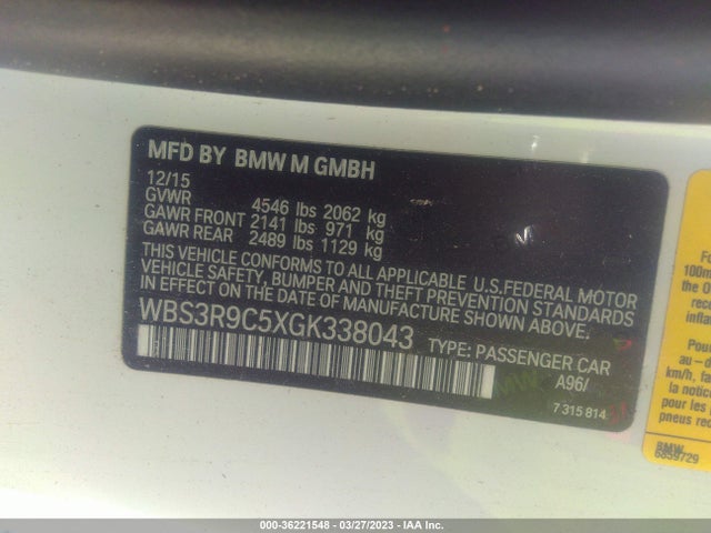 BMW M4 2016 WBS3R9C5XGK338043 Image 10