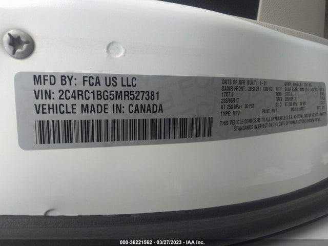 Chrysler Pacifica Touring L 2021 2C4RC1BG5MR527381 Image 9