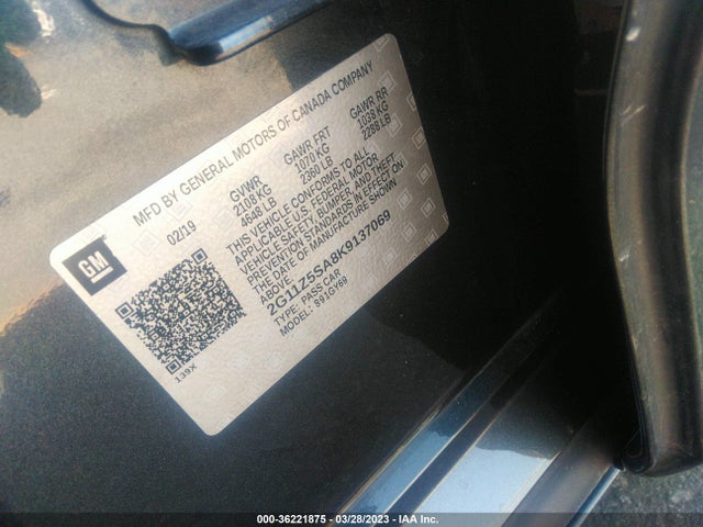 Chevrolet IMPALA LT 2019 2G11Z5SA8K9137069 Image 10