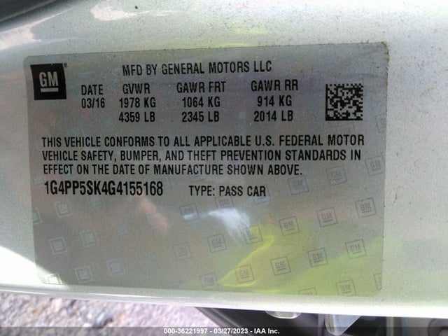 Buick Verano 2016 1G4PP5SK4G4155168 Image 10