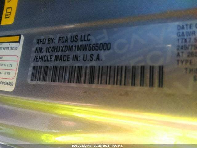 1C4HJXDM1MW665000 Jeep Wrangler Unlimited Sport S